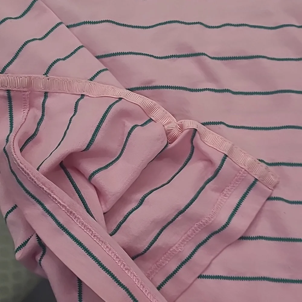 Ralph LAUREN GOLF men's Pink Striped Polo Golf Shirt Large